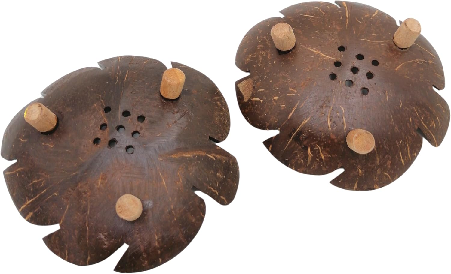 Coconut Shell Soap Dish Leaf Design 2 PCS