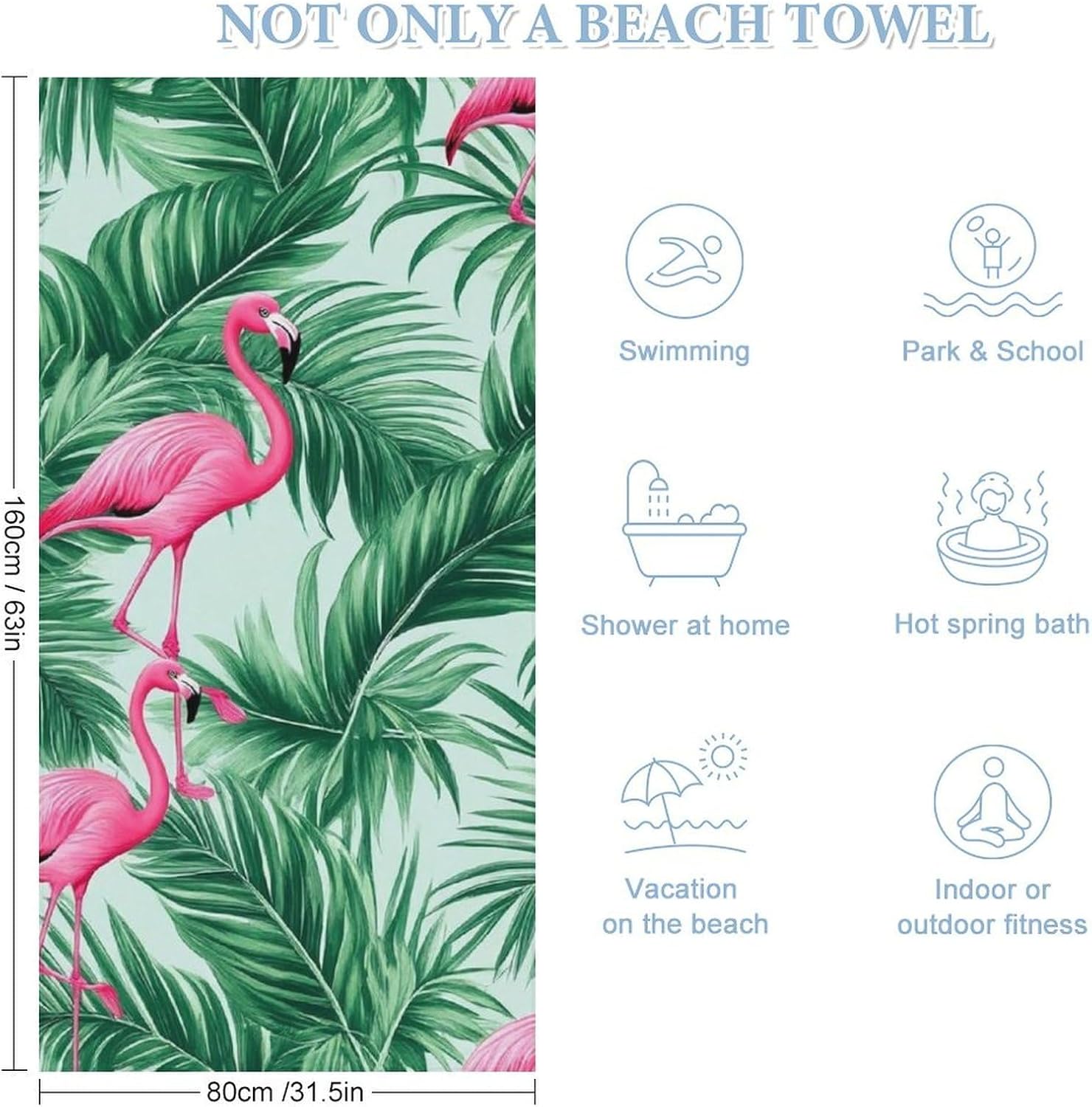 4SEE Extra Large Light Weight Beach Towel with Exotic Design