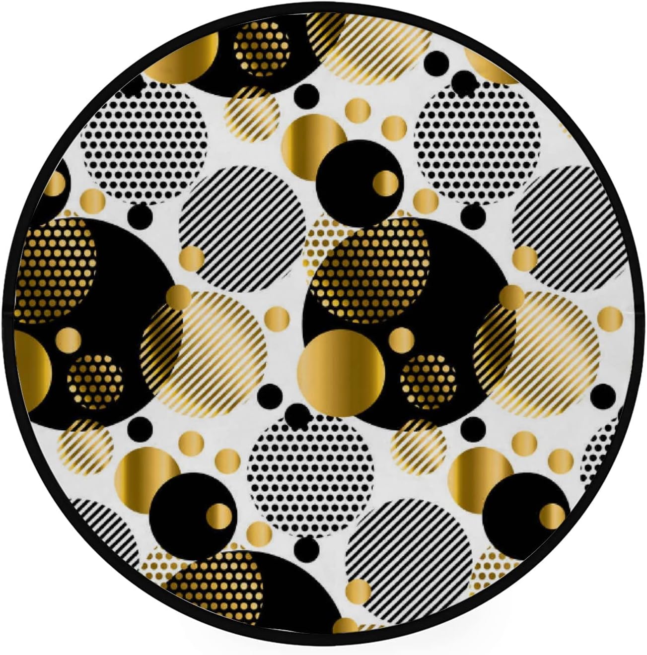 Vantaso 4ft Round Dots Area Rug for Kids Living Room Playroom Mat