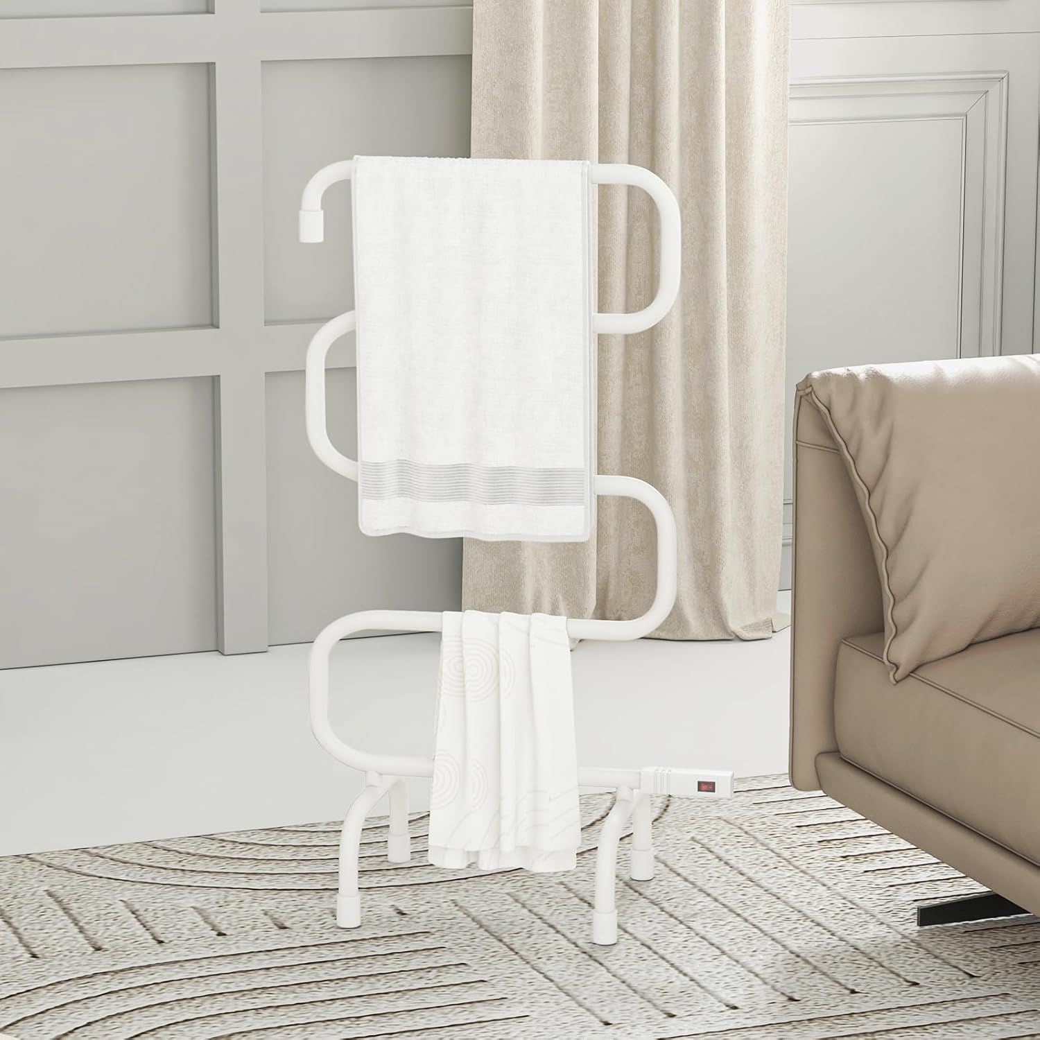 Tangkula Electric Towel Warmer S-Shaped Heated Rack