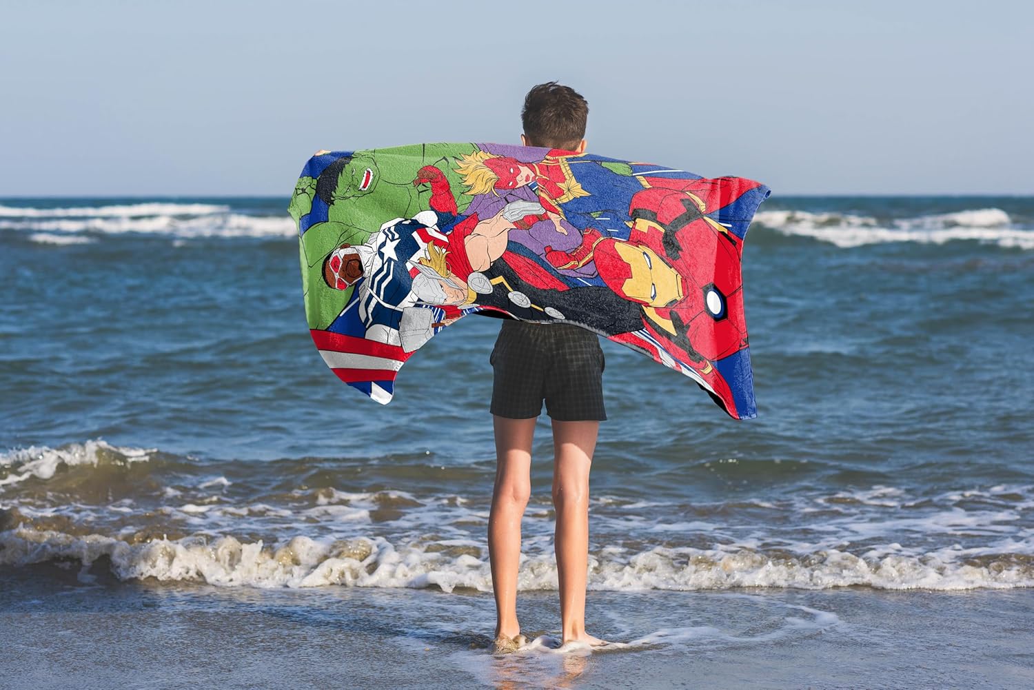 Jay Franco Marvel Avengers Kids Beach Towel - 28x58 Hulk Thor Iron Man