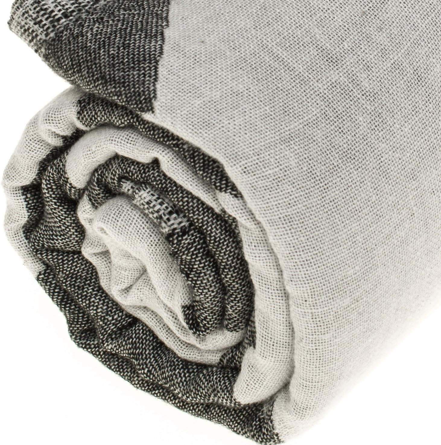 Bersuse Turkish Towel Set of 3 - 37x70 Inches Black