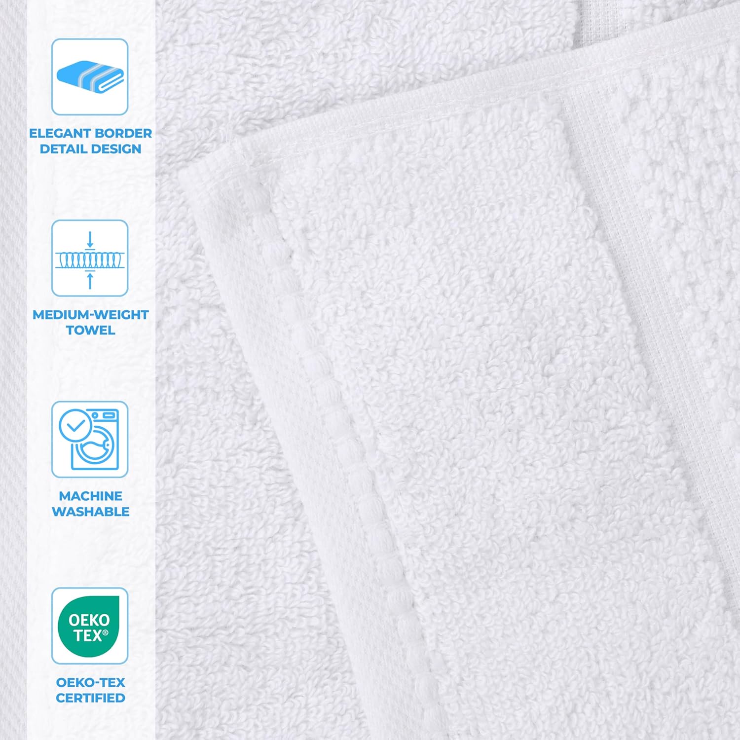 Superior Mile 3-Piece Viscose Cotton Towel Set with Border Detail