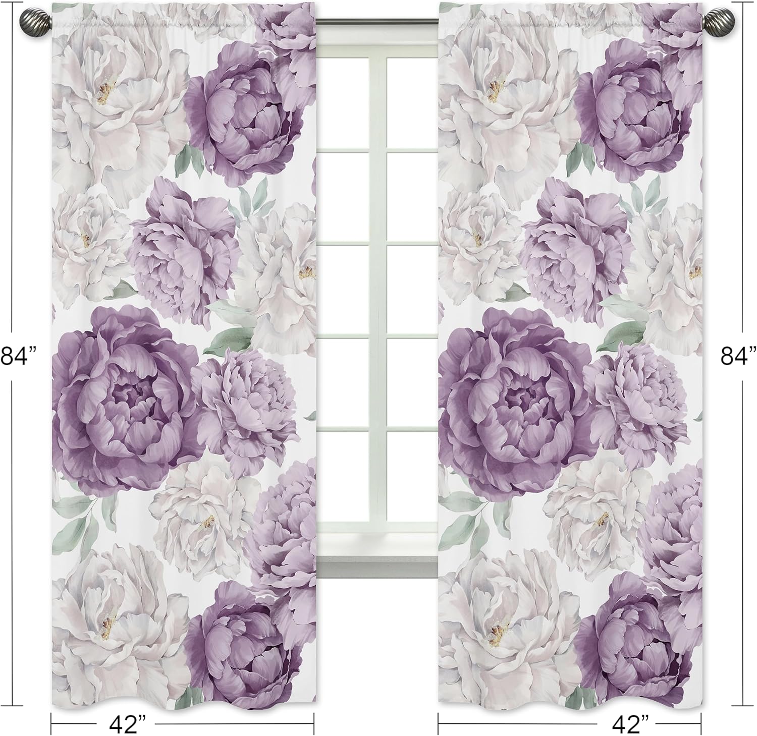 Sweet Jojo Designs Lavender Purple Panels Set of 2