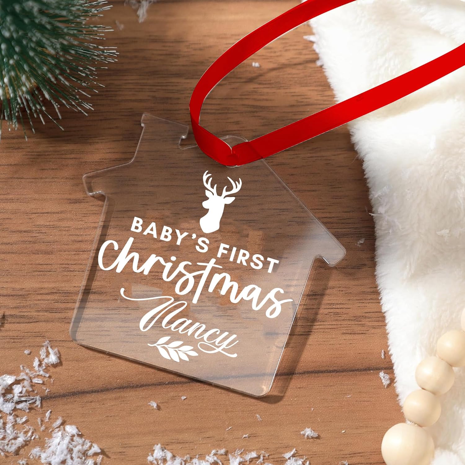 Jasilon Personalized Baby First Christmas Ornament 2024