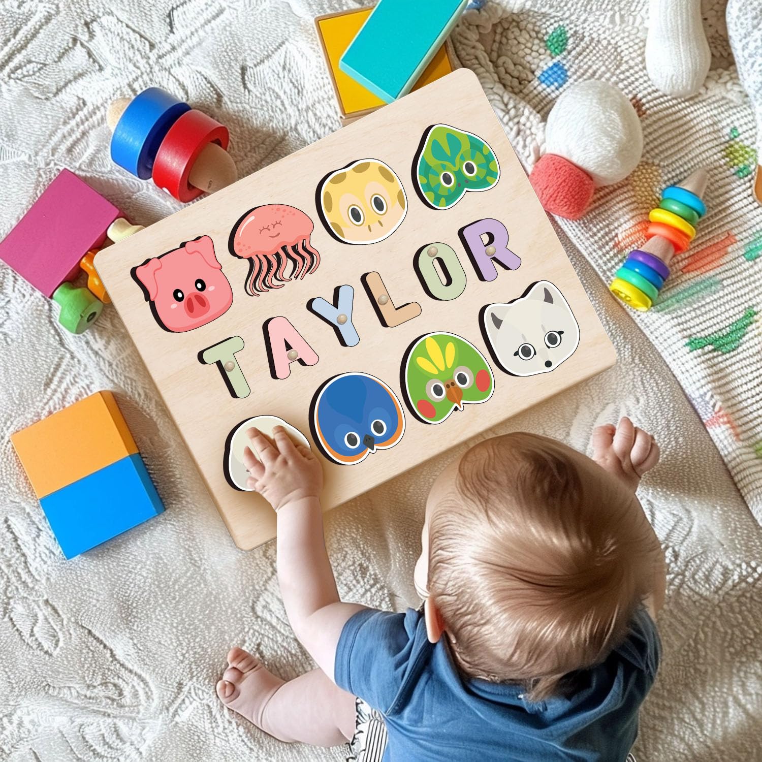 Personalized Wooden Name Puzzle For Toddlers 1-3 1