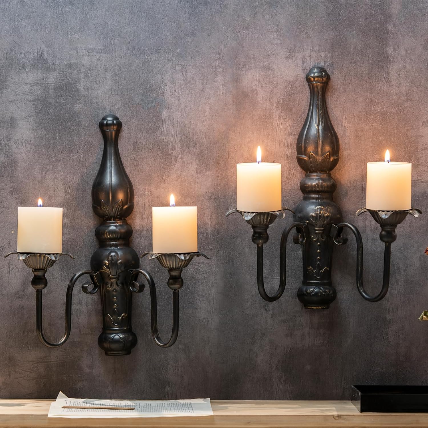 AimtoHome Vintage Candle Sconces Set of 2