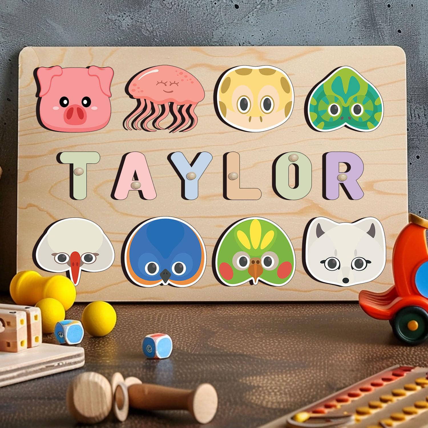 Personalized Wooden Name Puzzle For Toddlers 1-3 1