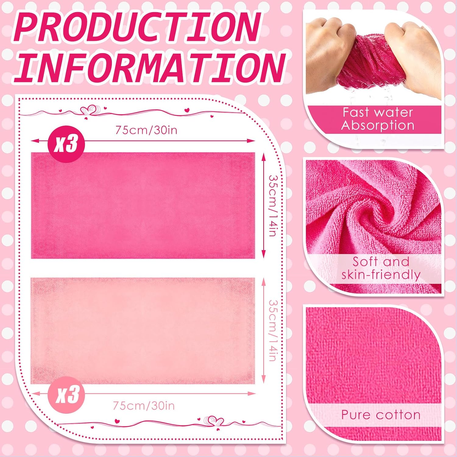 Patelai 6-Piece Kids Foot Spa Kit with Towels Pink Rose Red