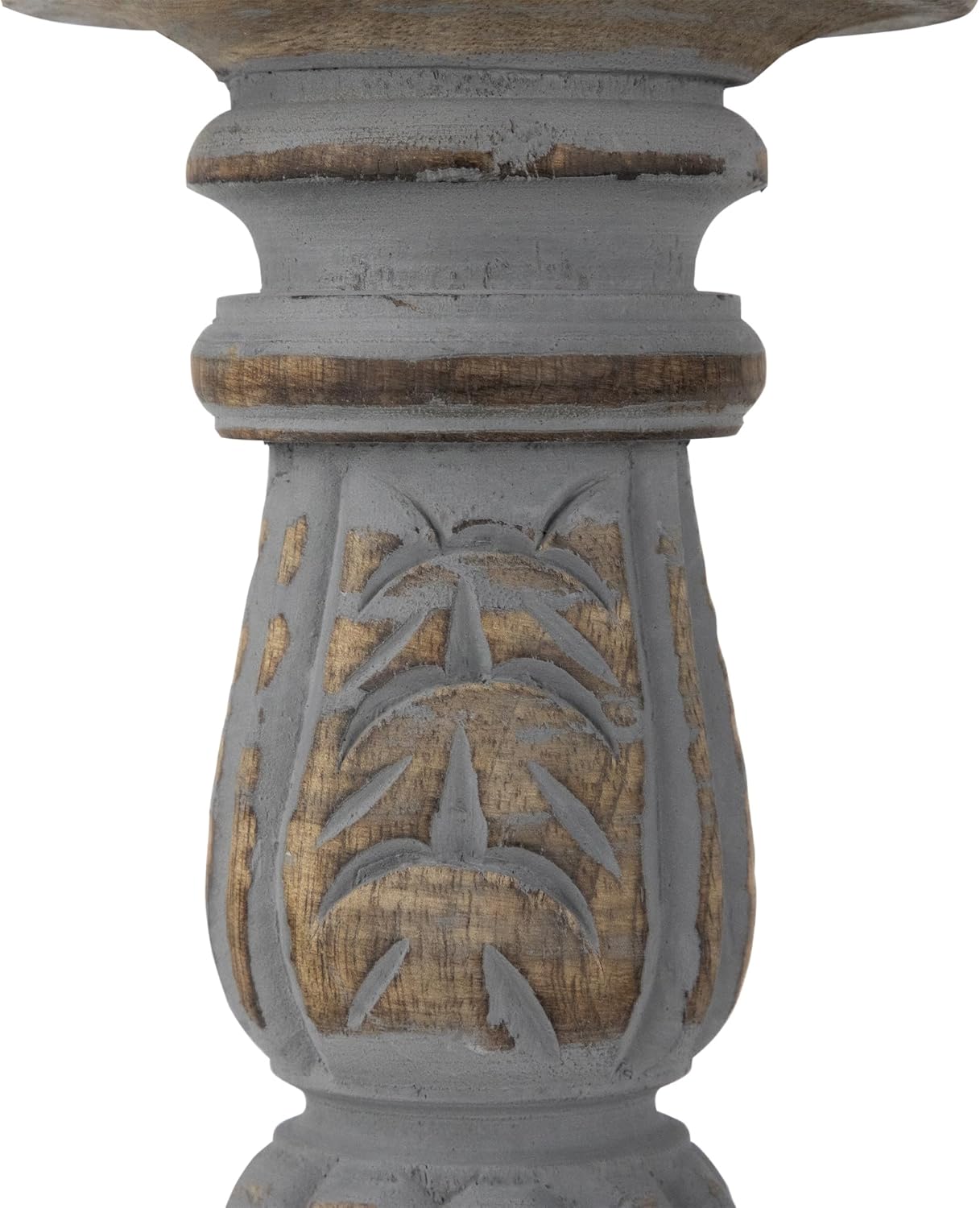 Northlight Set of 3 Brushed Gray Wooden Candle Holders