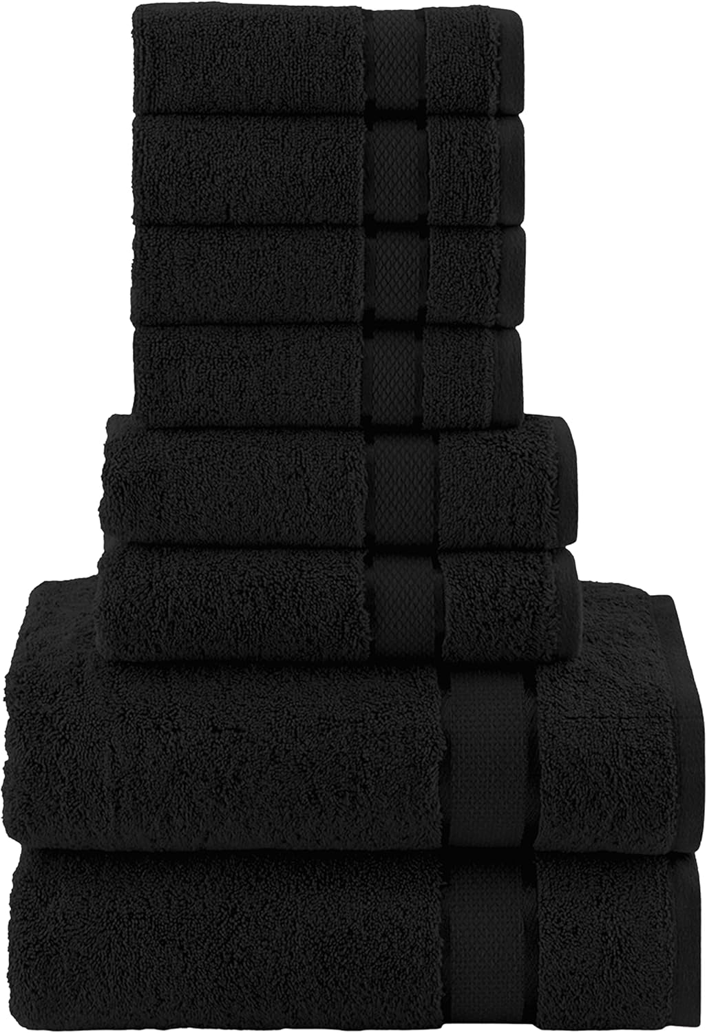 Elegant Comfort Premium Cotton 8-Piece Towel Set Black
