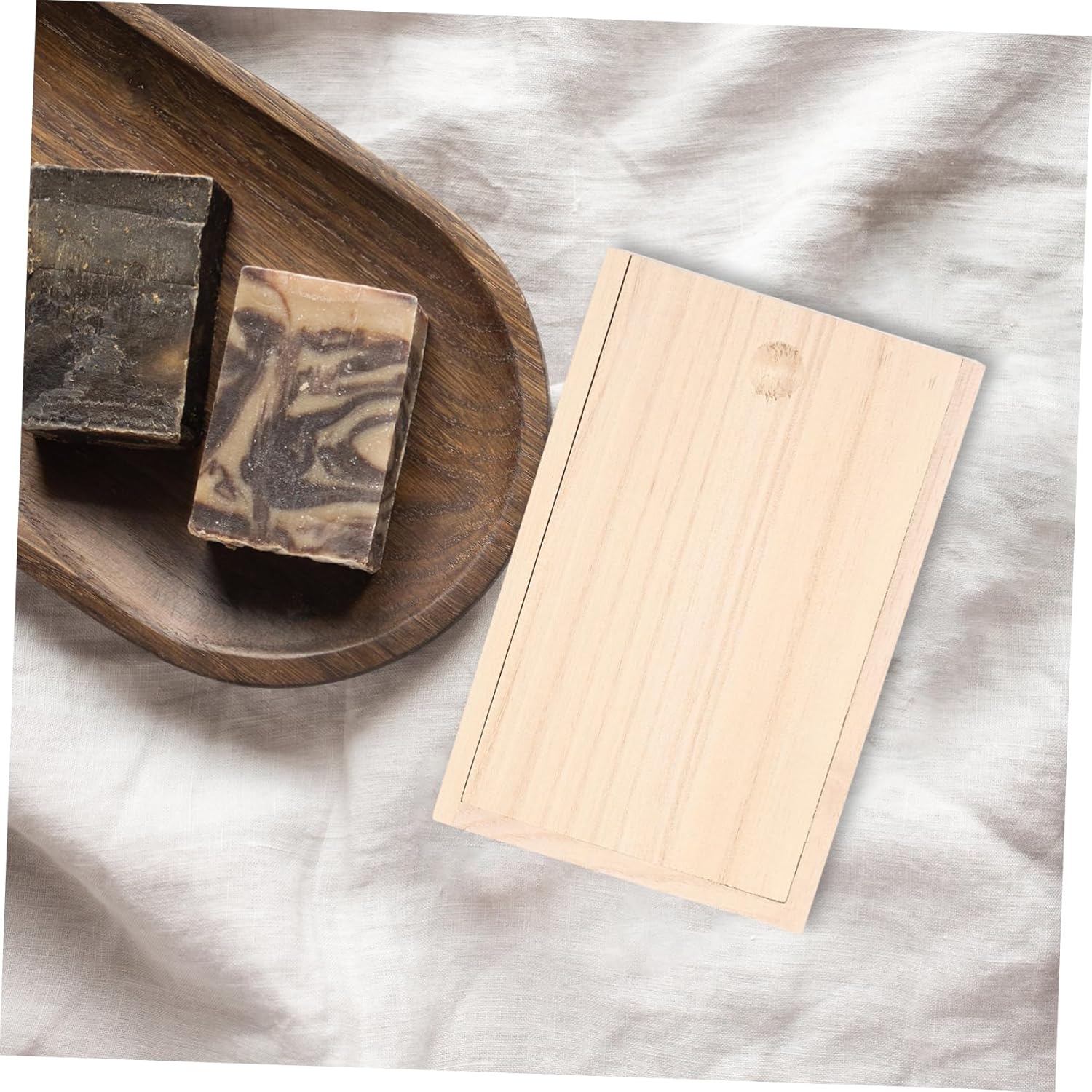 Fondotin Wooden Soap Dish with Lid Organizer