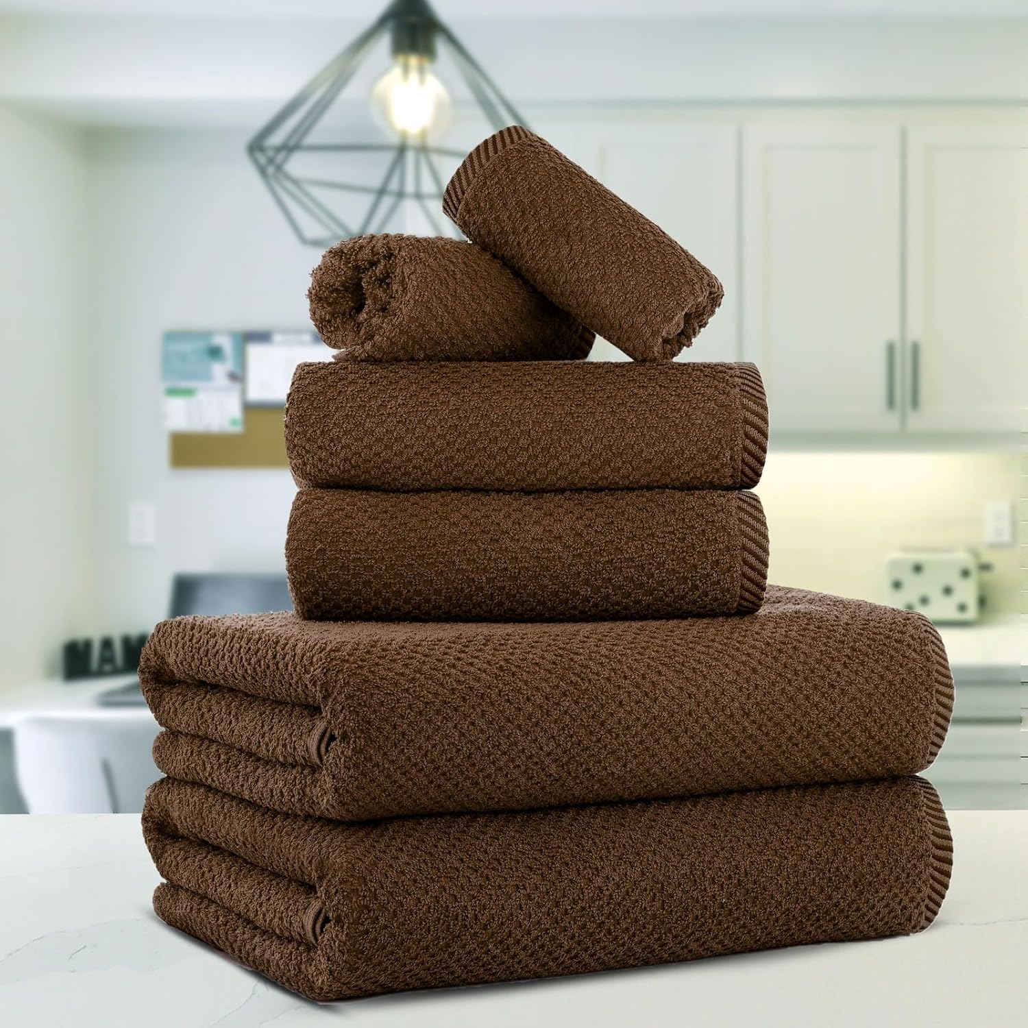 CASA COPENHAGEN Popcorn Towel Set 6 Pieces