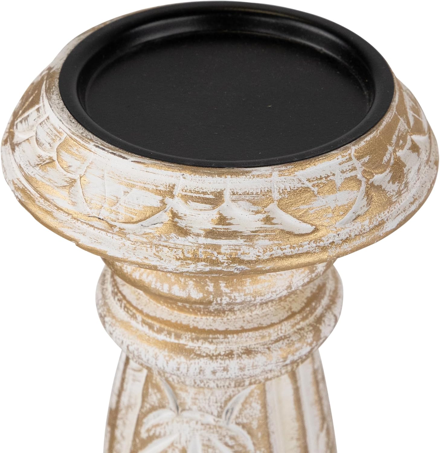 Northlight Brushed Gold Wooden Candle Holder Set of 3