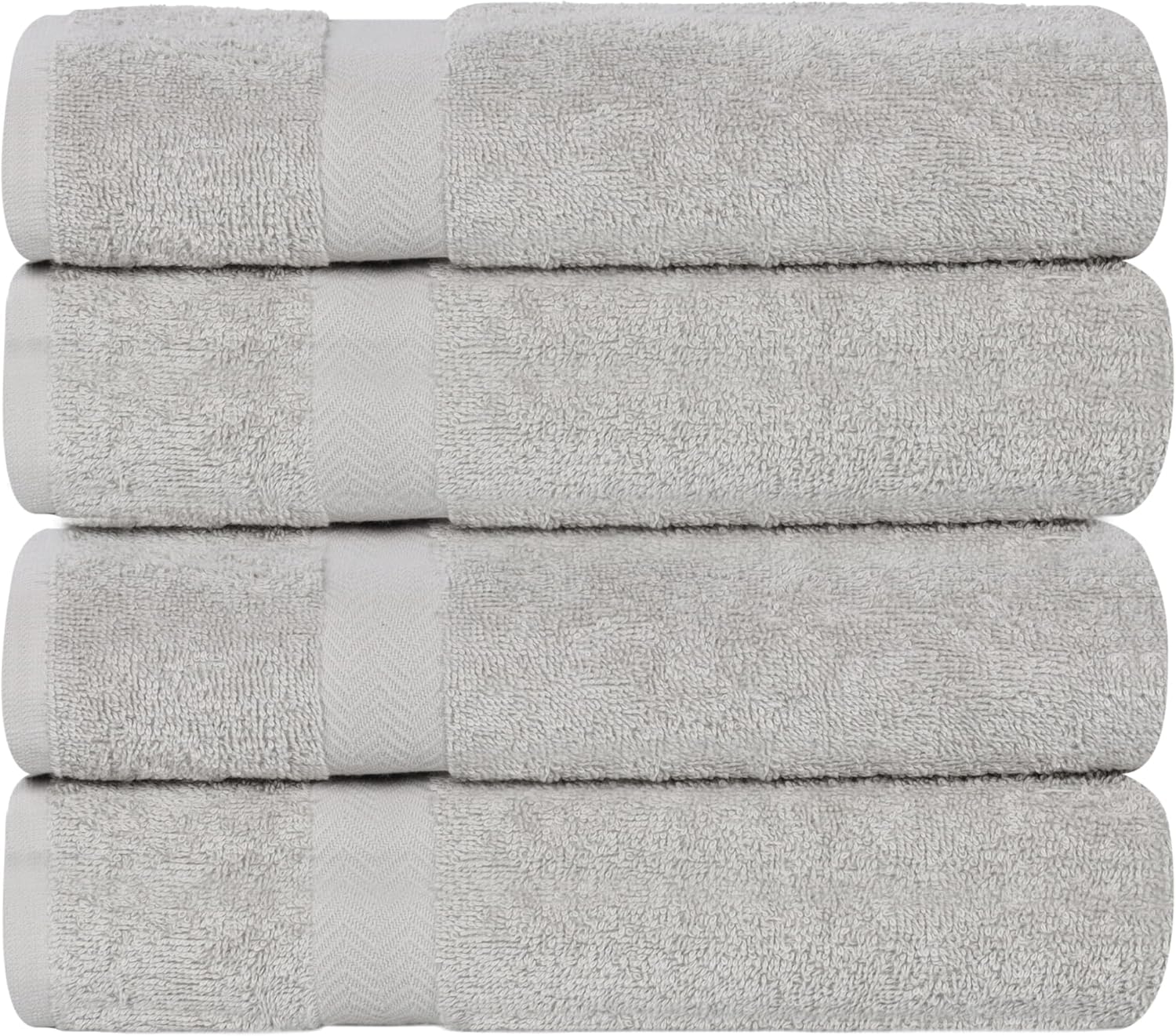 Superior 4-Piece Cotton Bath Towel Set Silver