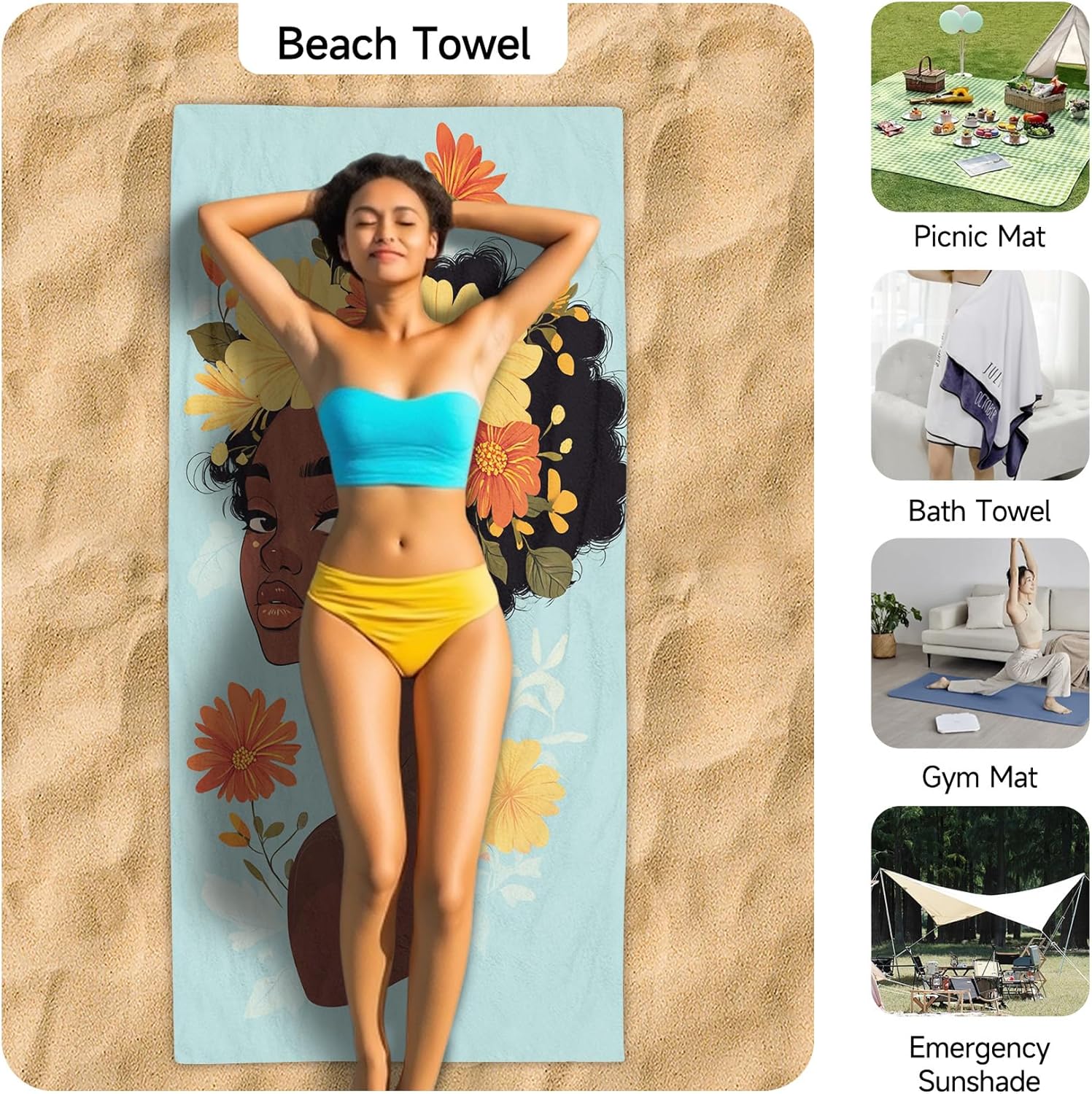 Outdoor Magnetic Bath Towel with Buckle Quick-Dry