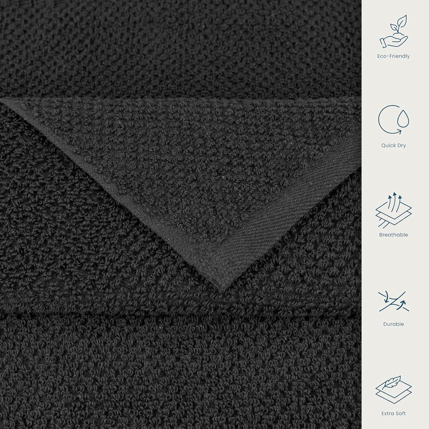 CASA COPENHAGEN Popcorn Textured 6 Piece Towel Set - Pine Grey