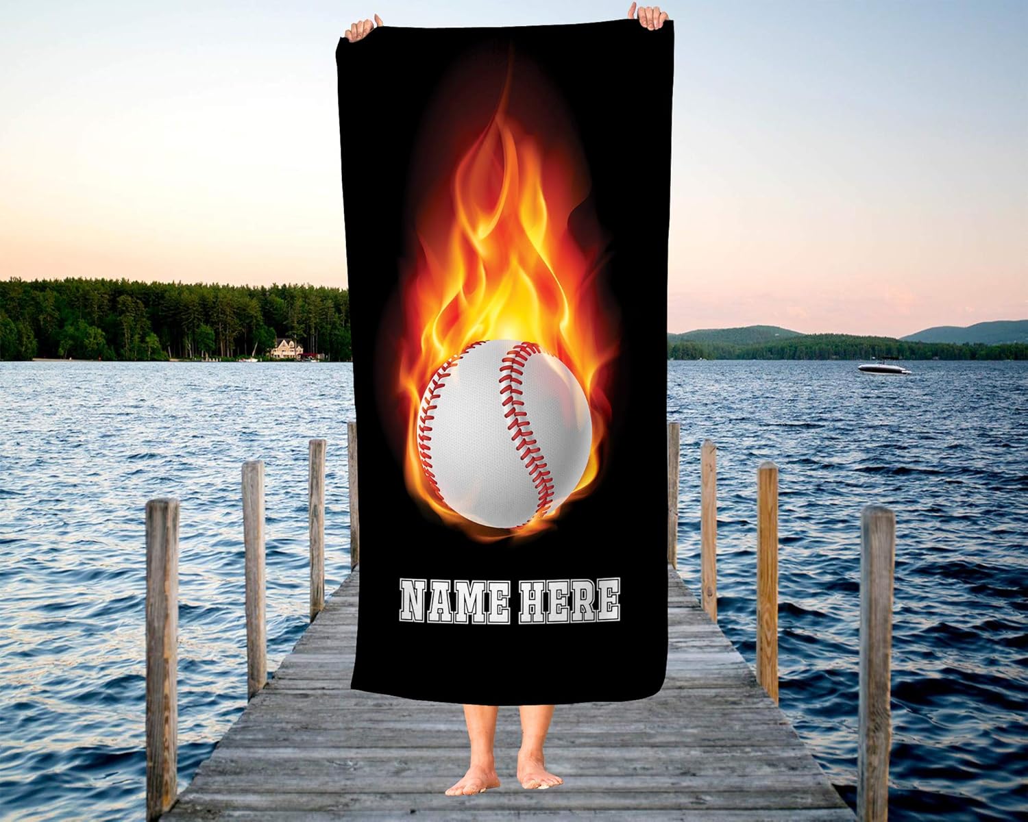 Personalized Baseball Beach Towels for Kids