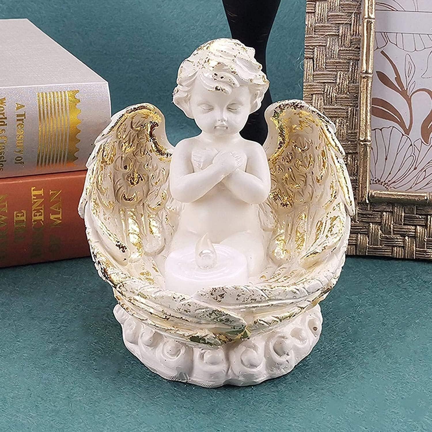 HongLianRiven Resin Angel Garden Statue for Home Decor
