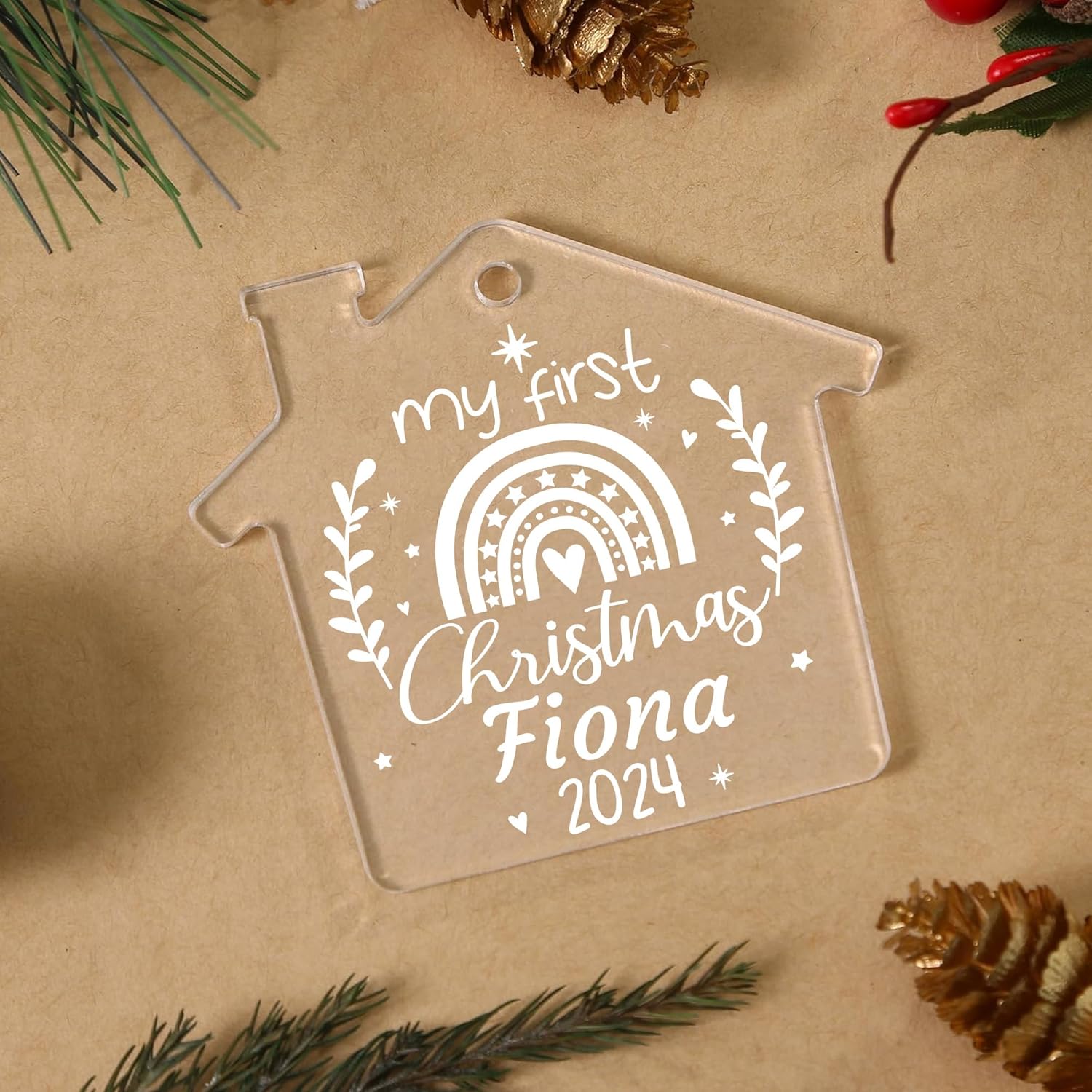 Jasilon Personalized Babys 1st Christmas Ornament