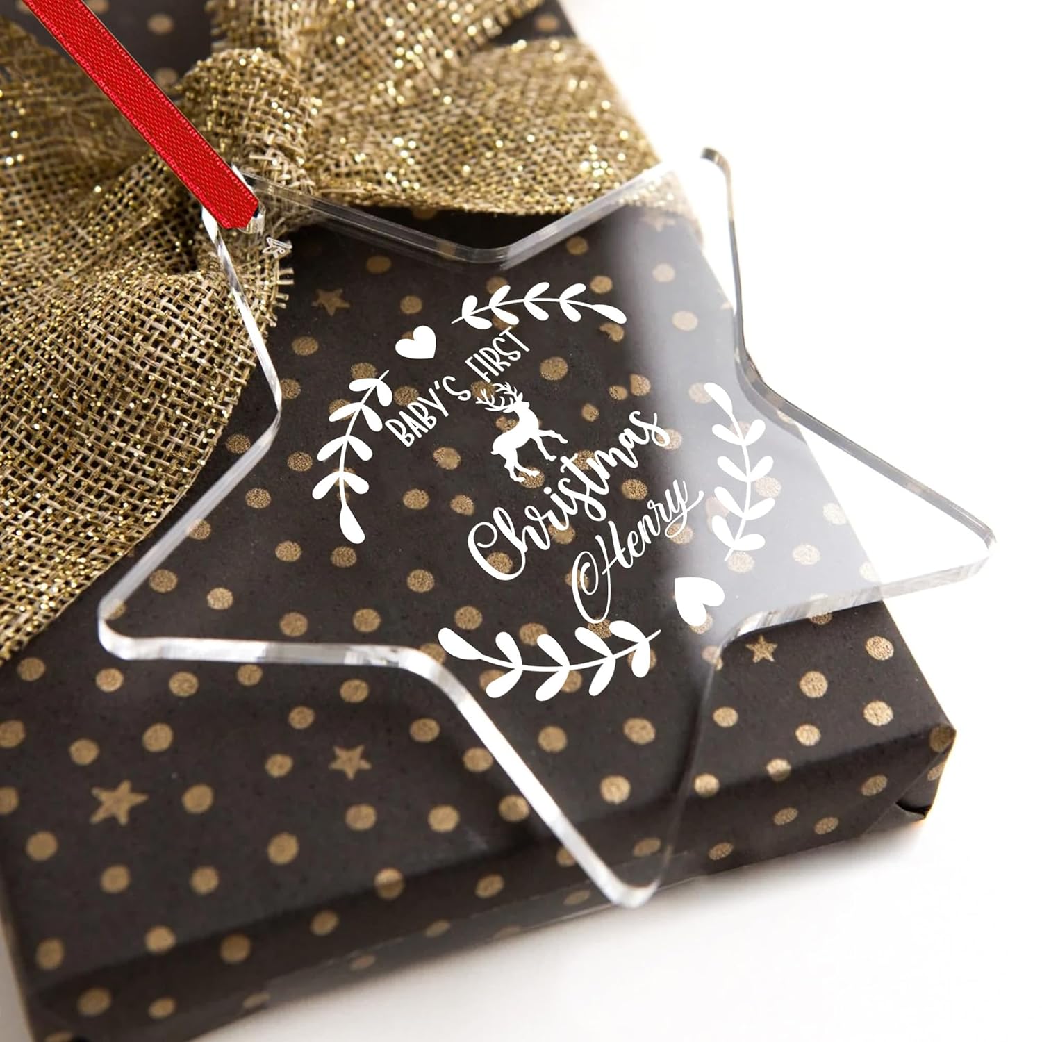Personalized Babys First Christmas Acrylic Ornament