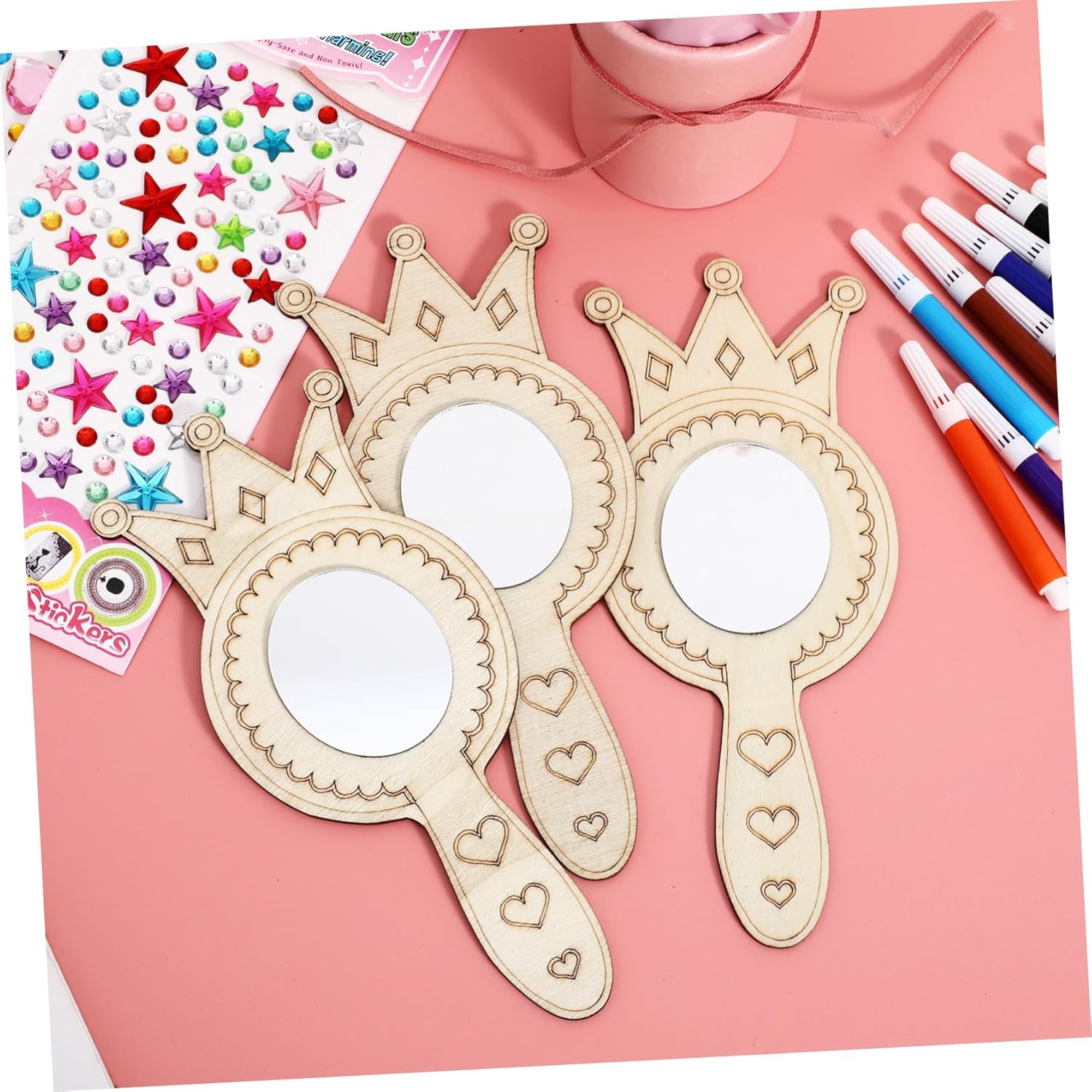 BESPORTBLE Handheld Mirror Craft Set for Kids 1