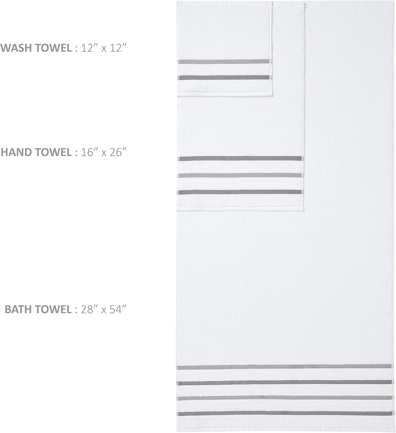 Comfort Spaces Cotton 8 Piece Bath Towel Set Striped