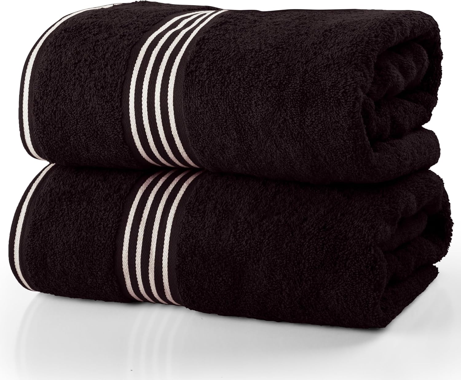 Lavish Home Bath Towels Set - 2PC 35x70in 500 GSM Cotton Black