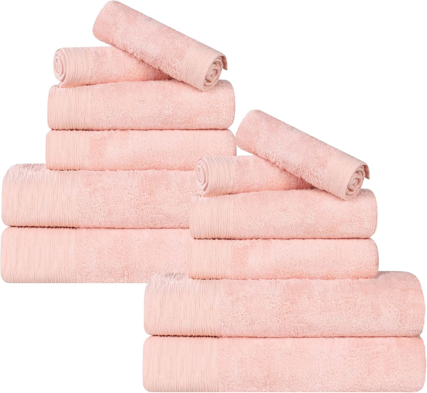 Superior Rayon from Bamboo Blend 12-Piece Pink Towel Set