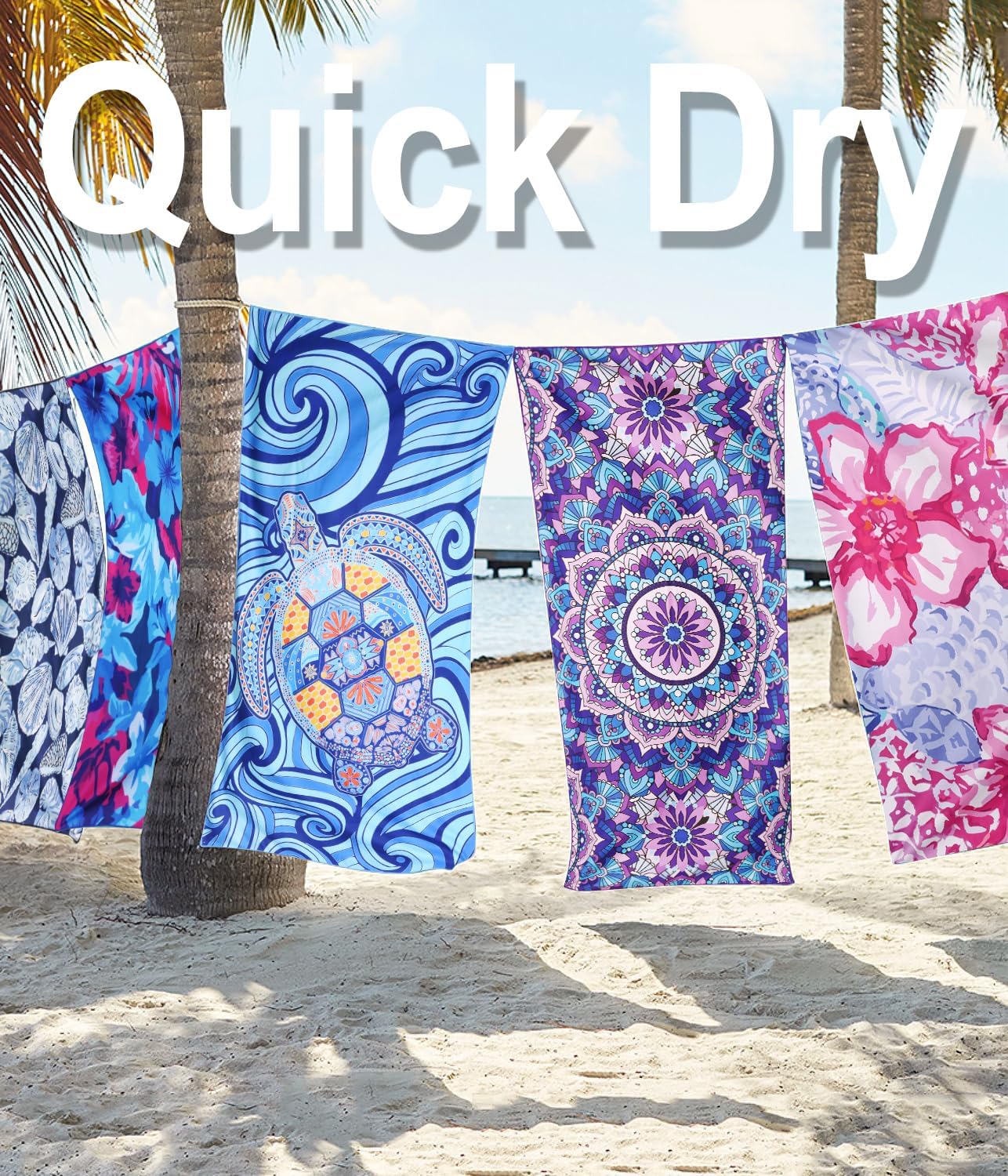 Margelife Microfiber Quick Dry Beach Towel - Oversized X-Large Travel Essential