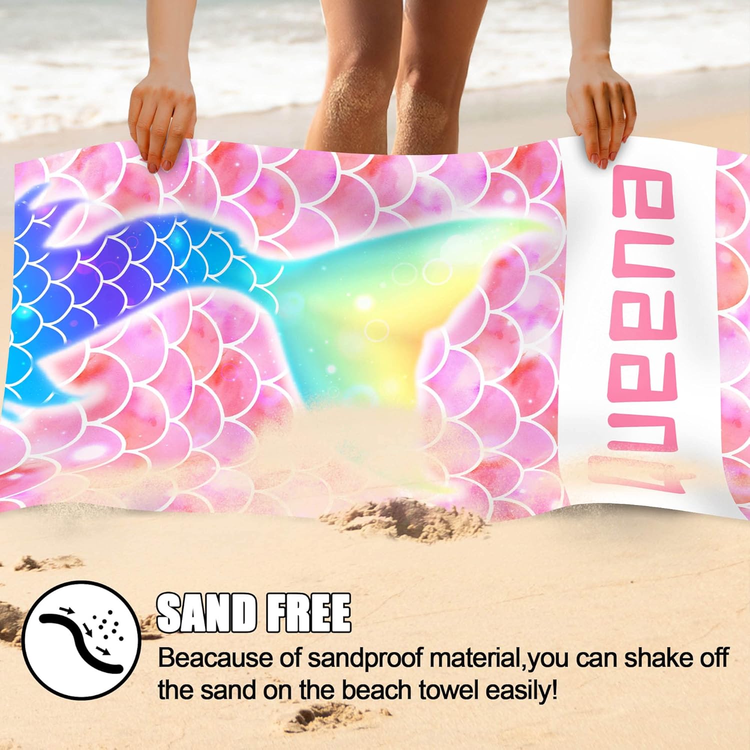 DIYKST Personalized Beach Towel for Kids