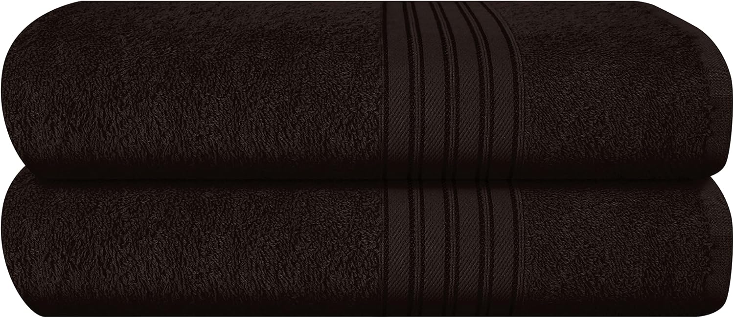 BOUTIQUO 2 Pack Bath Towel Set - Chocolate Brown