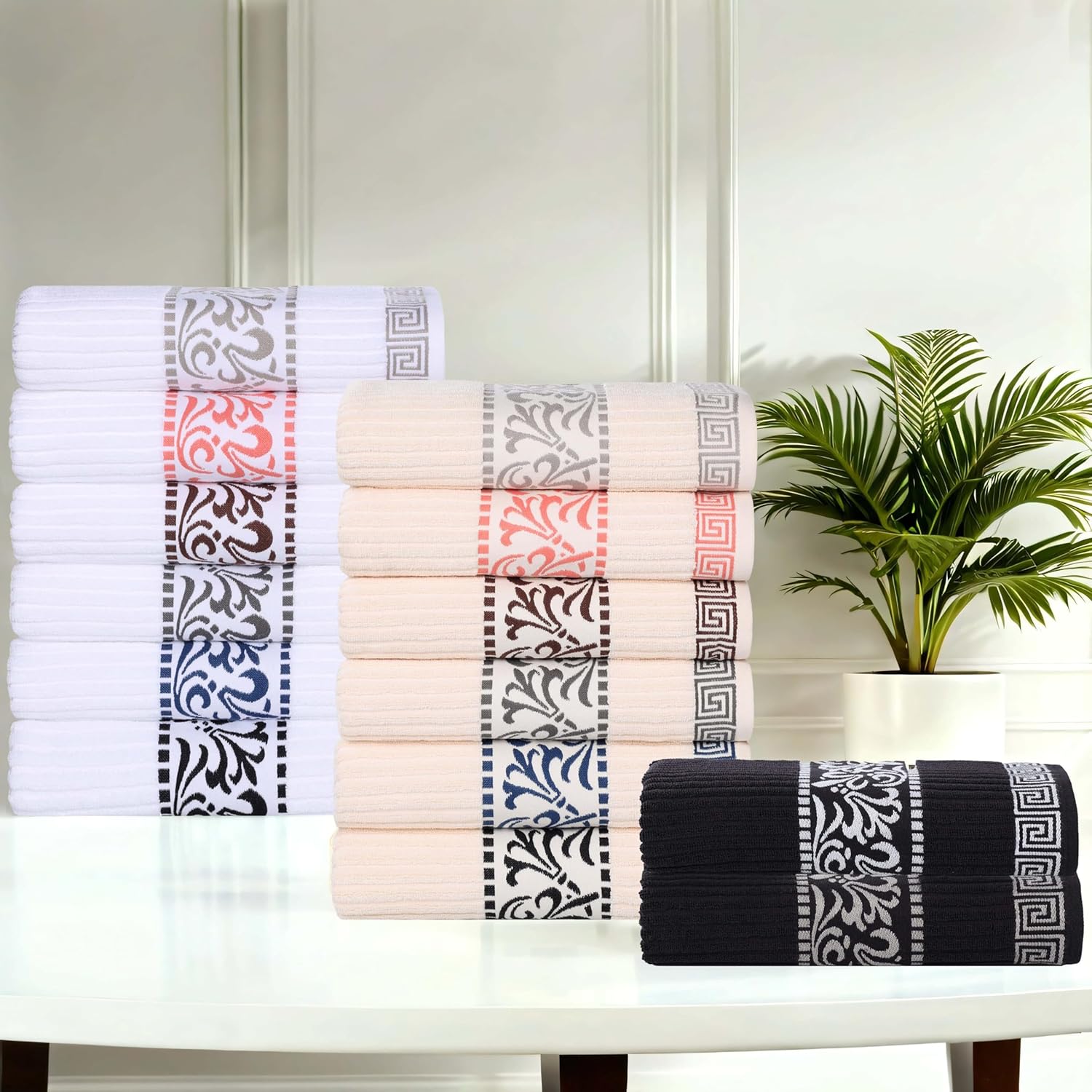 Superior Athens Cotton Towel Set - 4 Towels Black