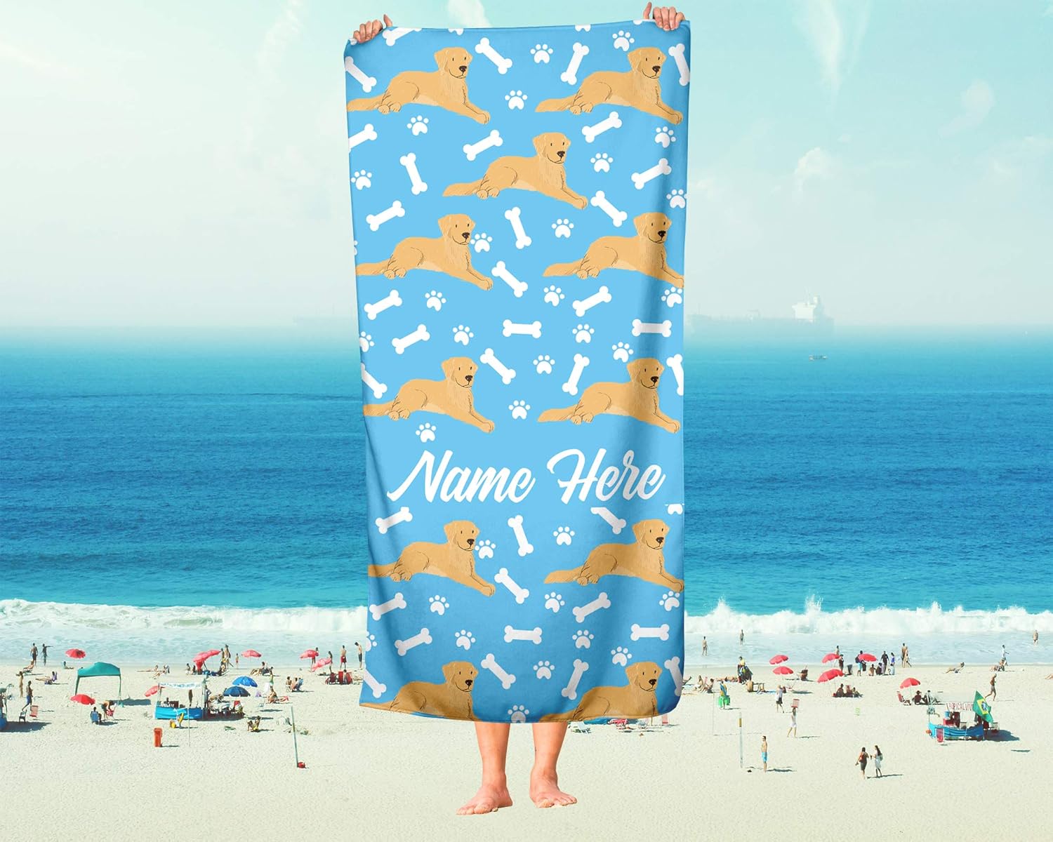 Personalized Pet Golden Retrievers Towel for Kids 1