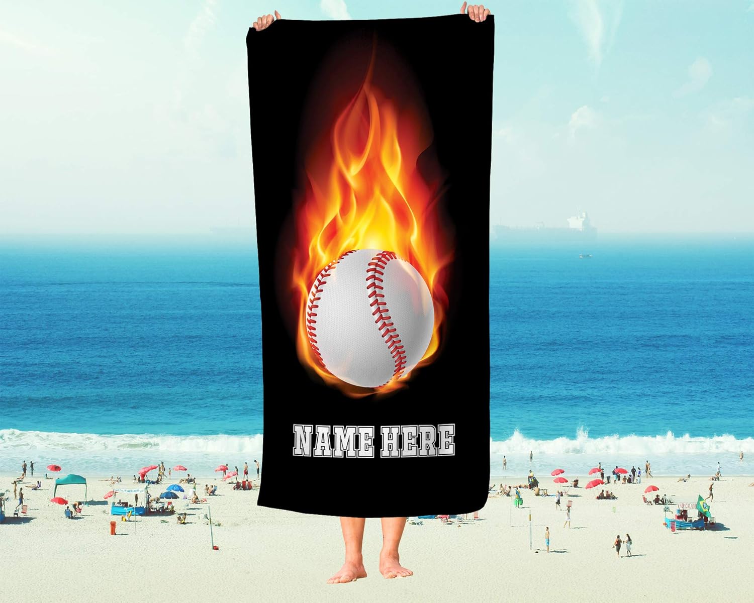 Personalized Baseball Beach Towels for Kids