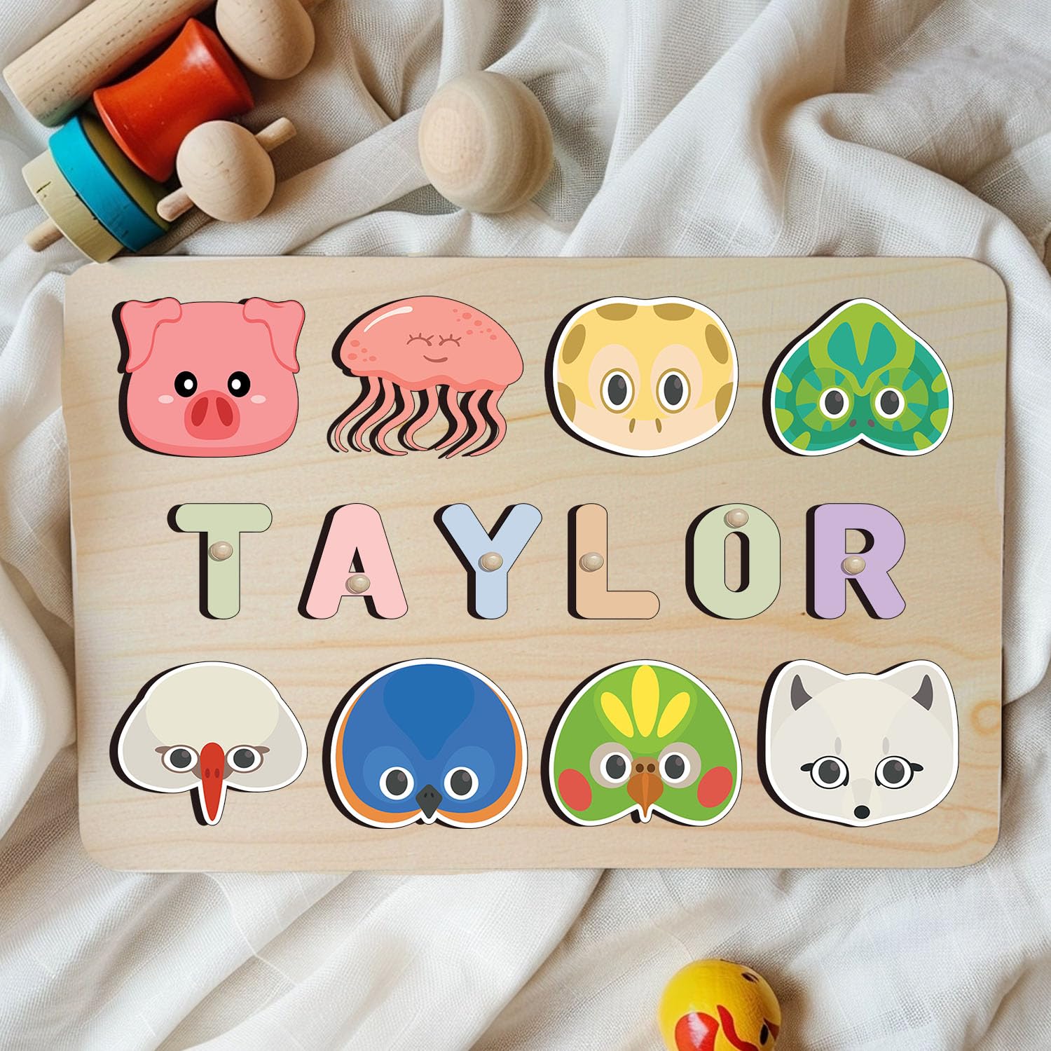 Personalized Wooden Name Puzzle For Toddlers 1-3 1
