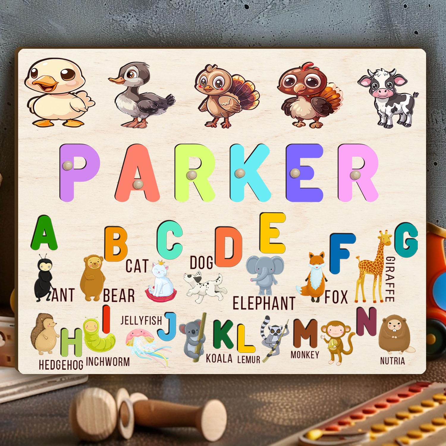 Personalized Wooden Name Puzzle for Baby and Toddler