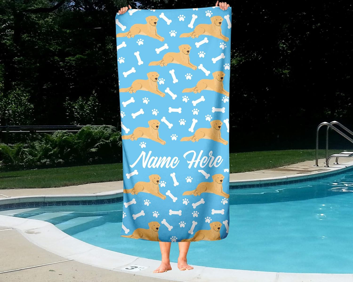 Personalized Pet Golden Retrievers Towel for Kids 1