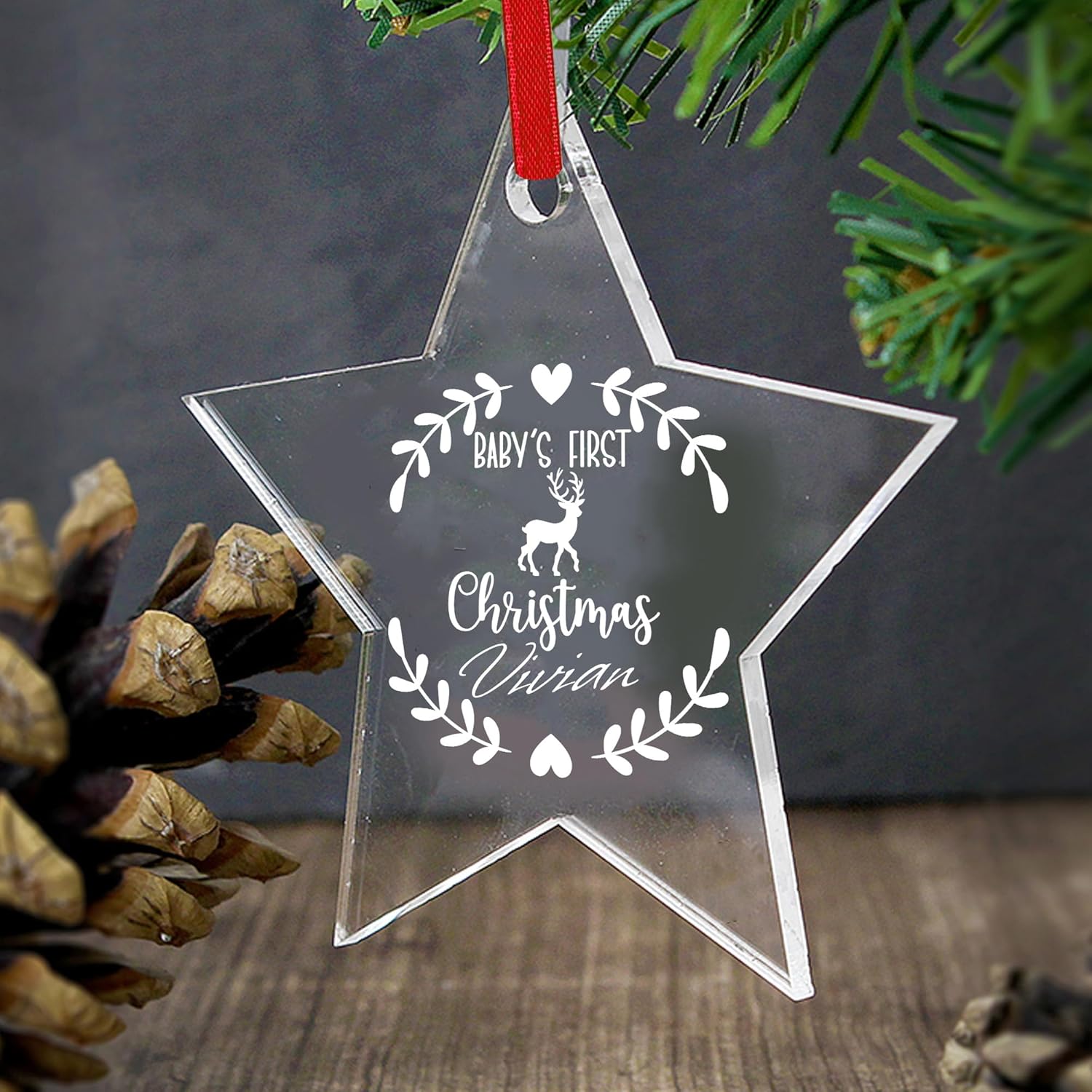 Personalized Babys First Christmas Acrylic Ornament