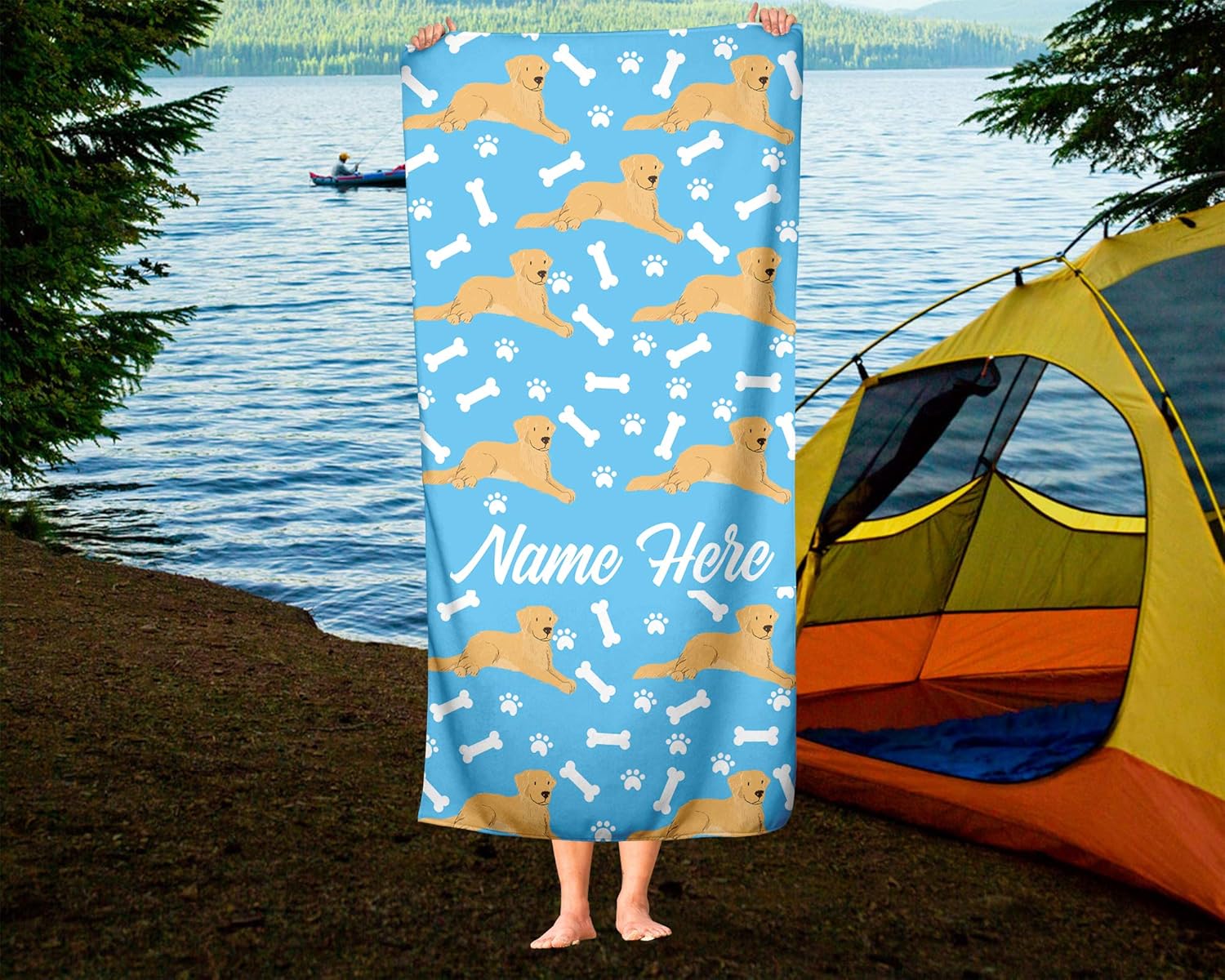 Personalized Pet Golden Retrievers Towel for Kids 1