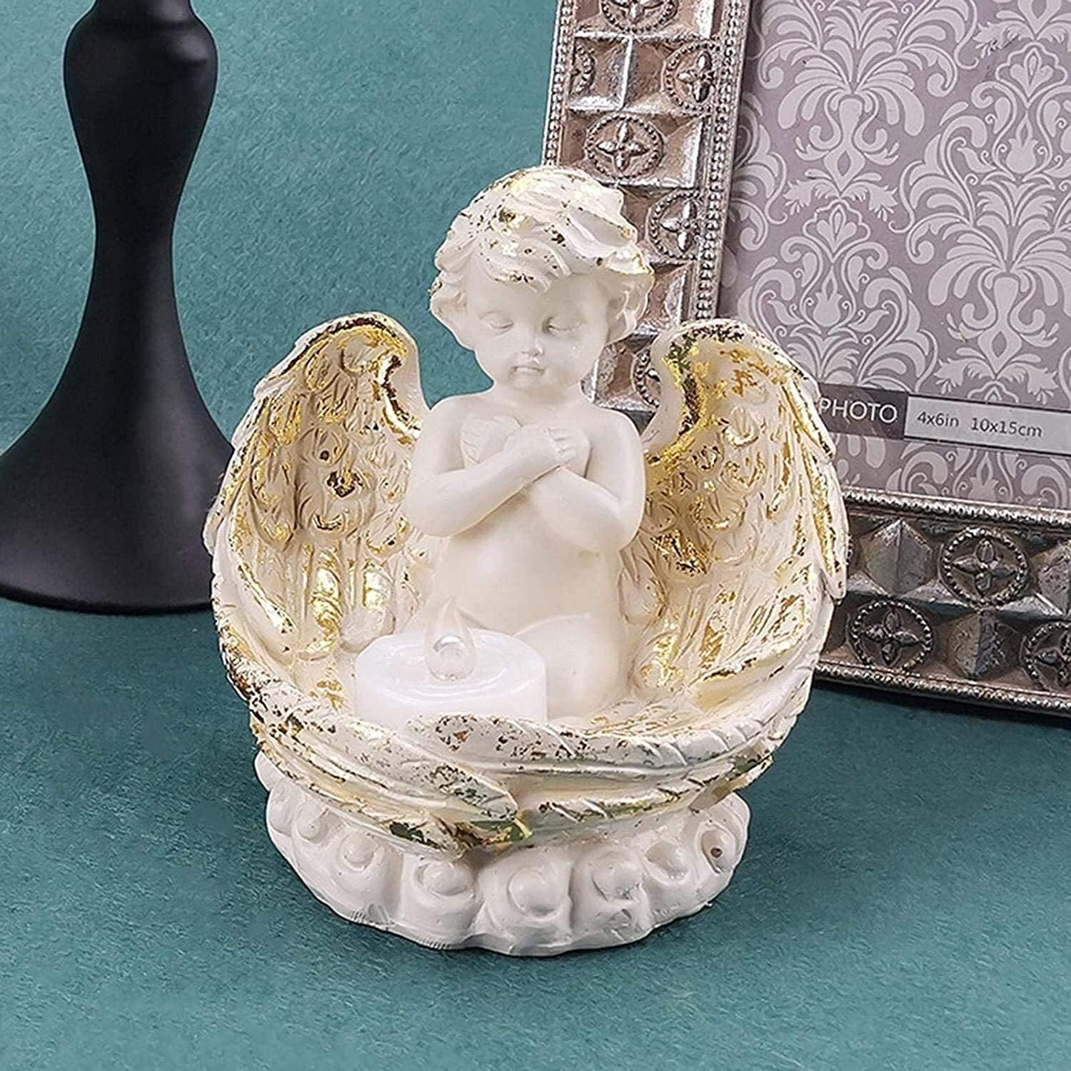 HongLianRiven Resin Angel Garden Statue for Home Decor