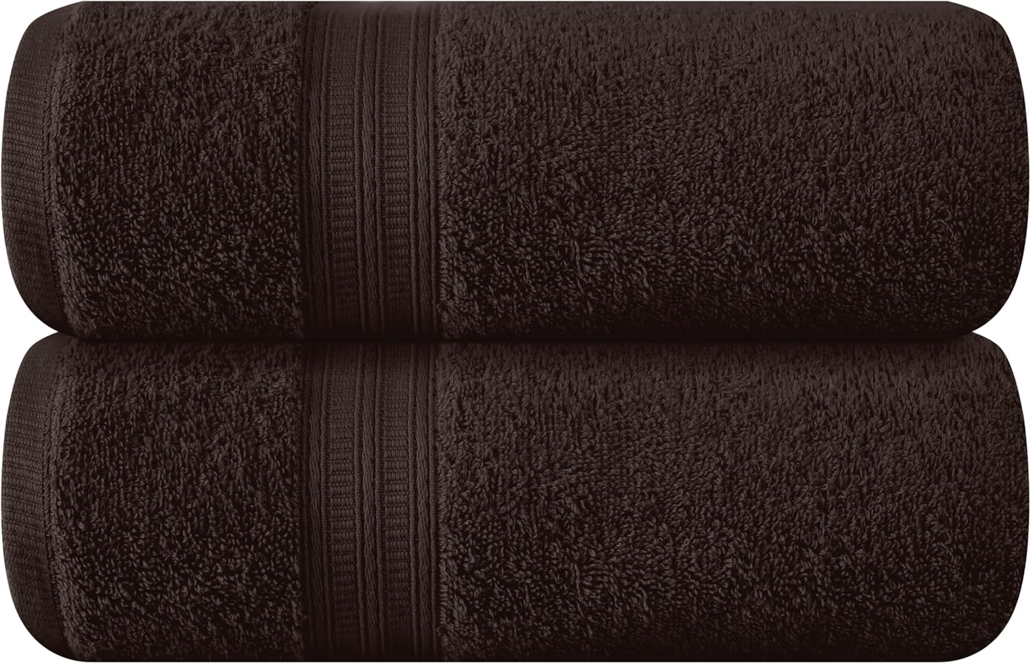 BOUTIQUO 2 Pack Oversized Cotton Bath Towels - Chocolate Brown 1