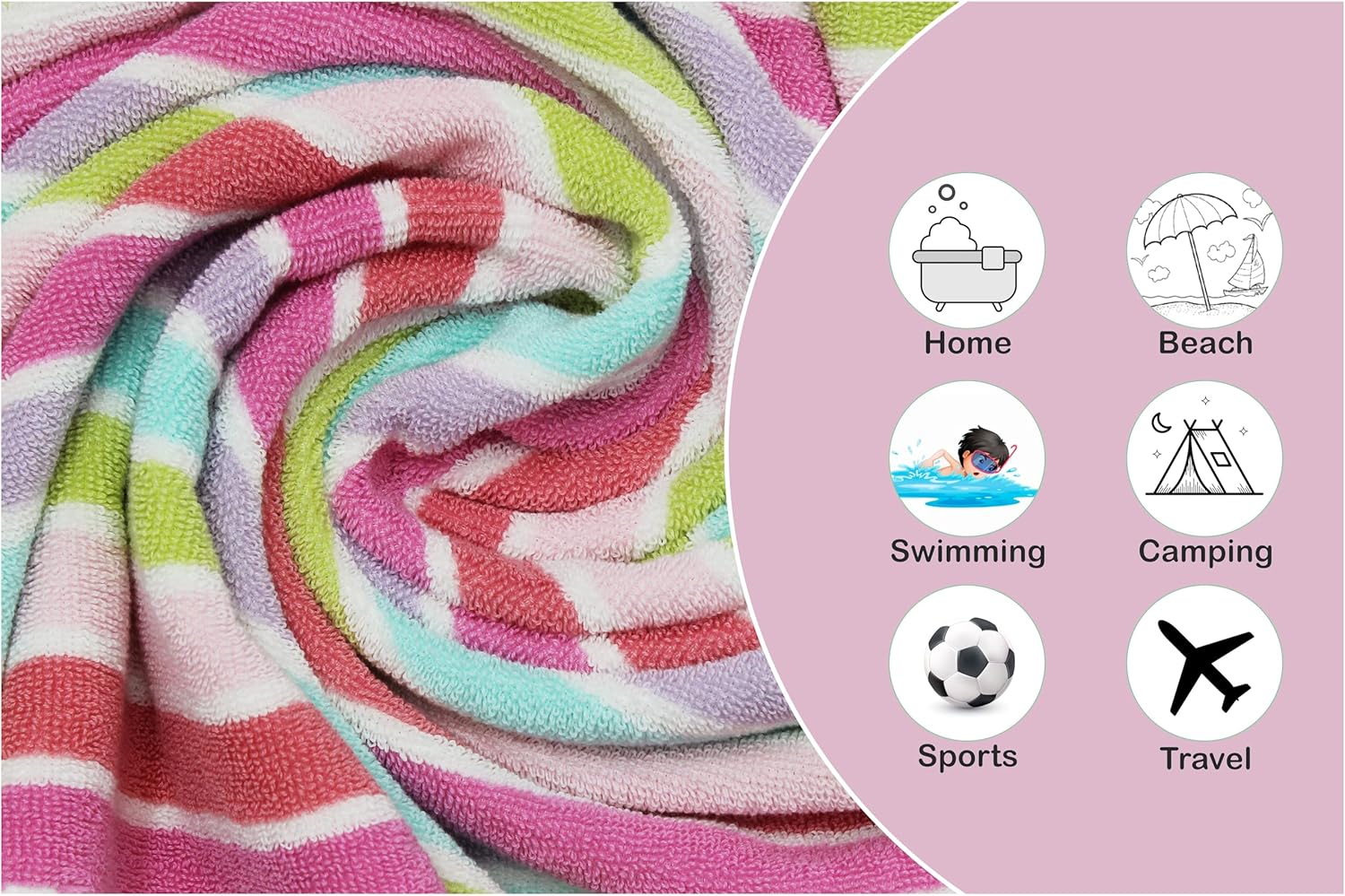 Original Kids 6-Piece Towel Set - Pink Multi