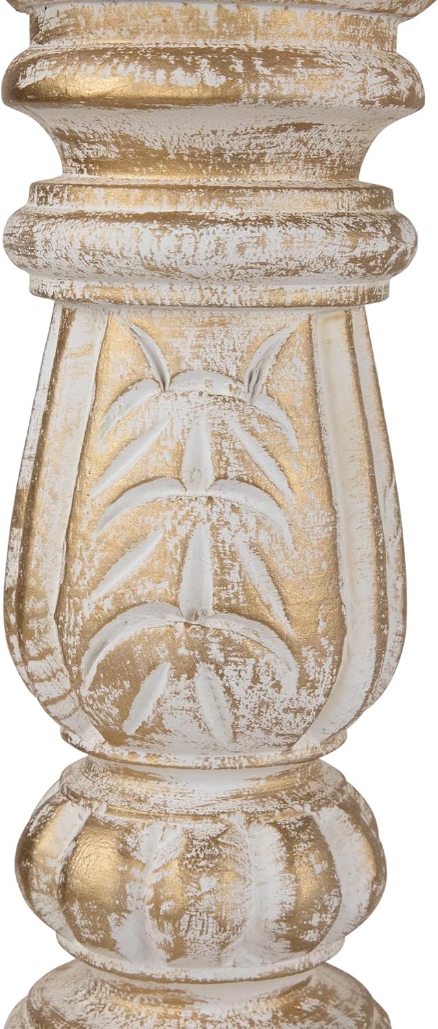 Northlight Brushed Gold Wooden Candle Holder Set of 3