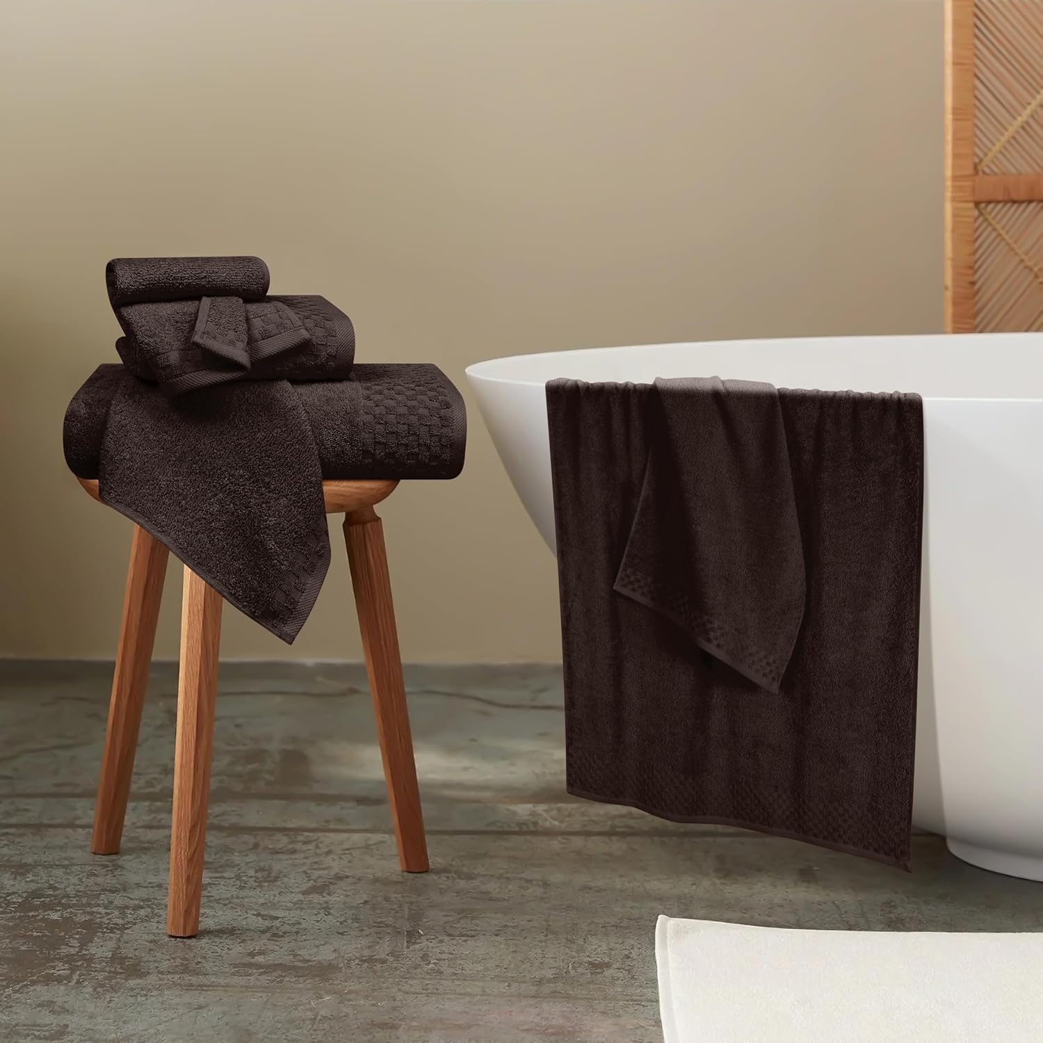 MyOwn Premium Cotton 6 Pack Towel Set - Chocolate Brown