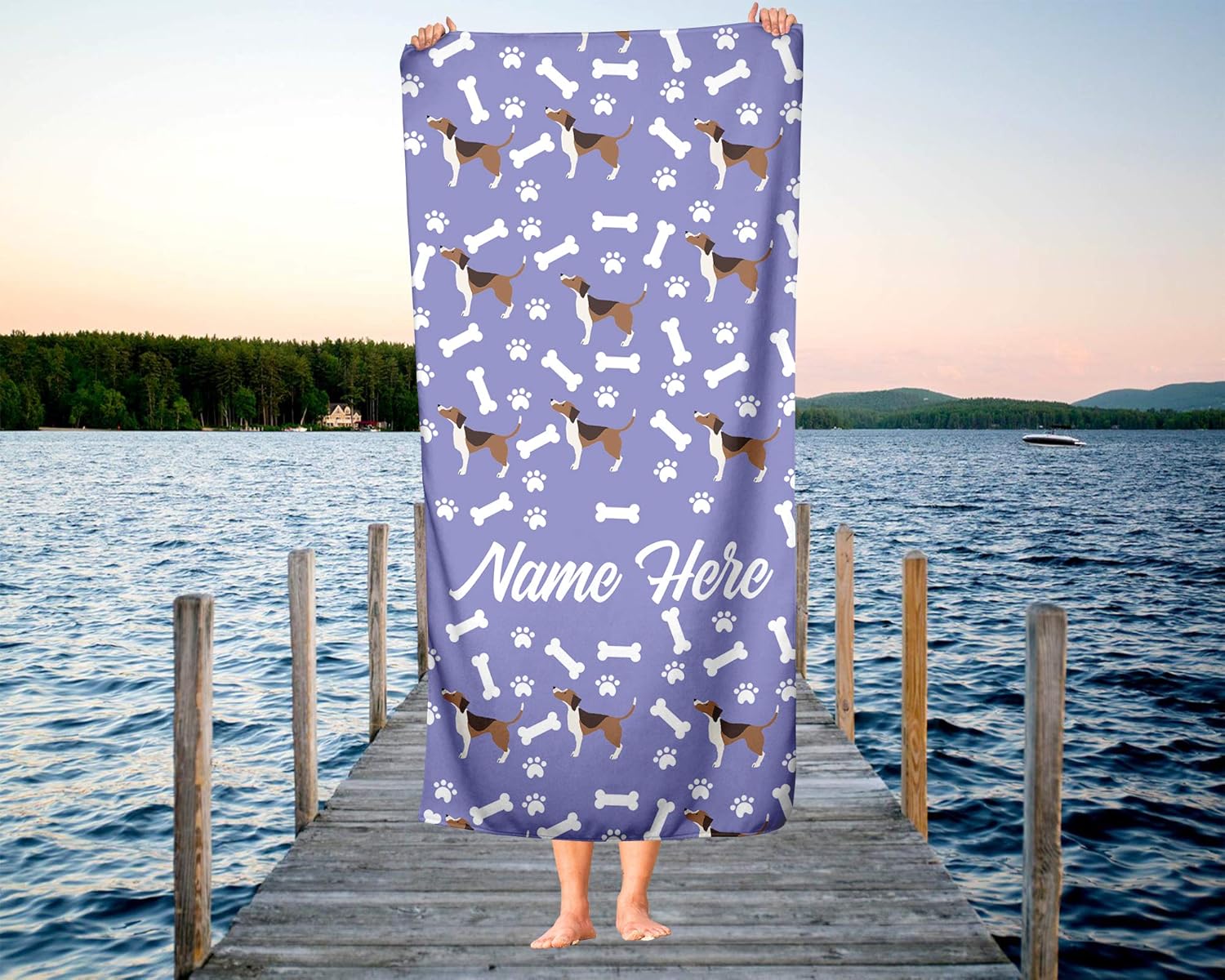 Personalized Beagle Face Beach Towels for Adults and Kids