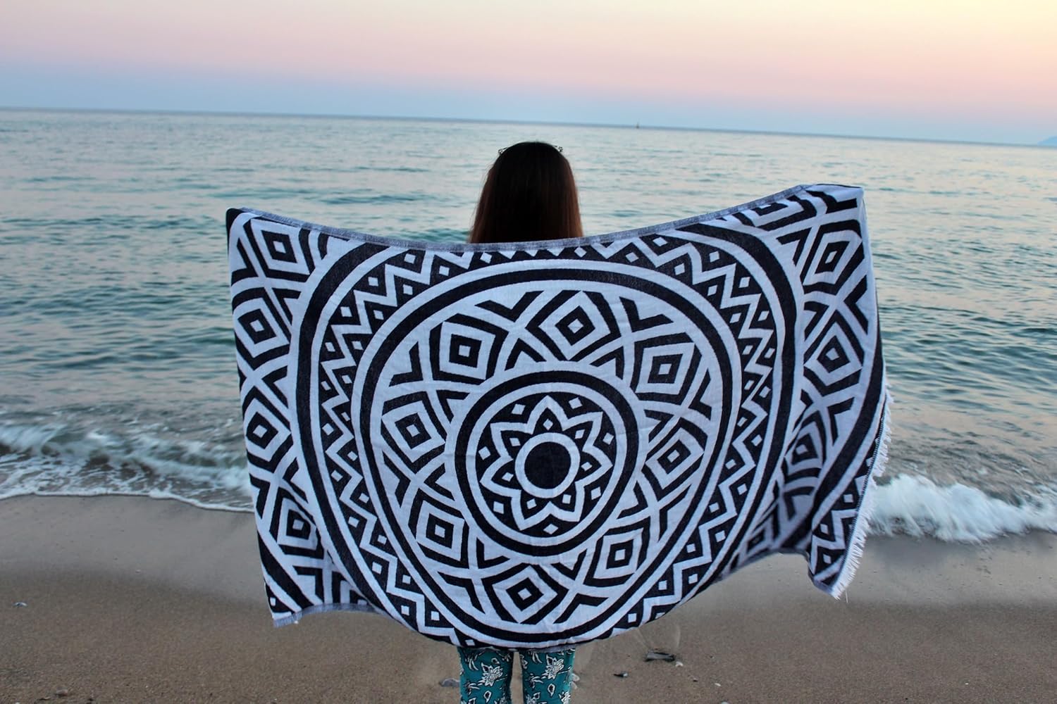 Bersuse 100 Cotton Turkish Beach Towel Set of 6