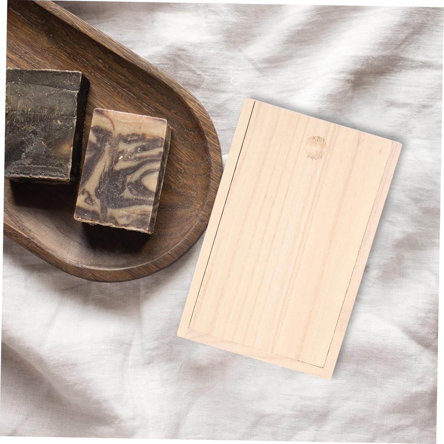 Wooden Soap Box - Multi-Use Storage Holder for Bathroom Kitchen Travel