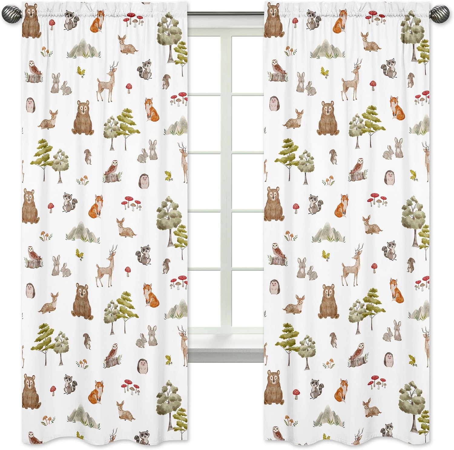 Sweet Jojo Designs Woodland Forest Animal Window Panels Set of 2