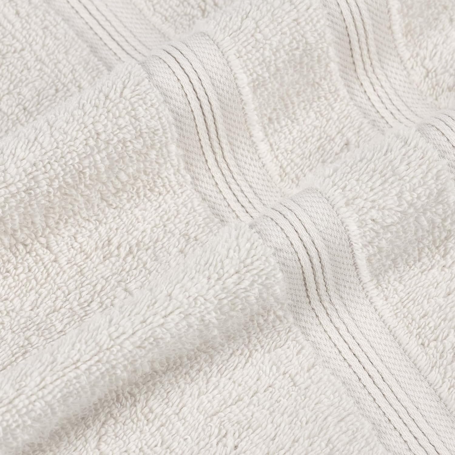 SUPERIOR Cotton Hand Towel Set of 6 Ivory